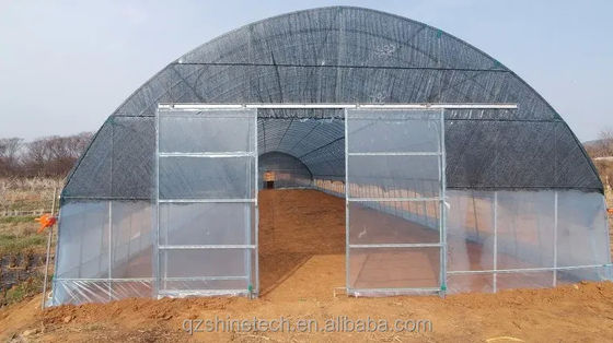 Φωτογραφική κάλυψη 50x8m Γεωργικό θερμοκήπιο με σήραγγα μονοδιάστατου τύπου με ύψος 3,5-5m